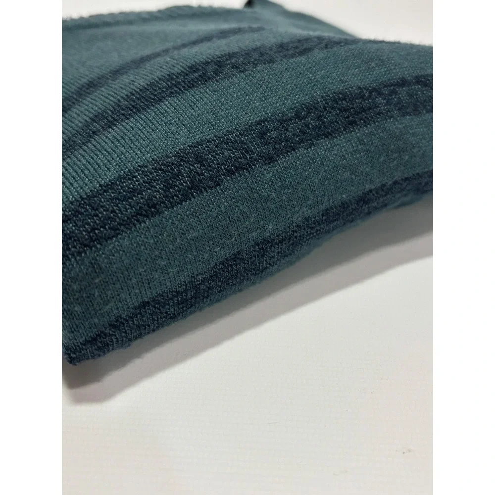 Smartwool Sweater‎ Men L Teal Green Merino Wool Striped Crew Neck Long Sleeve